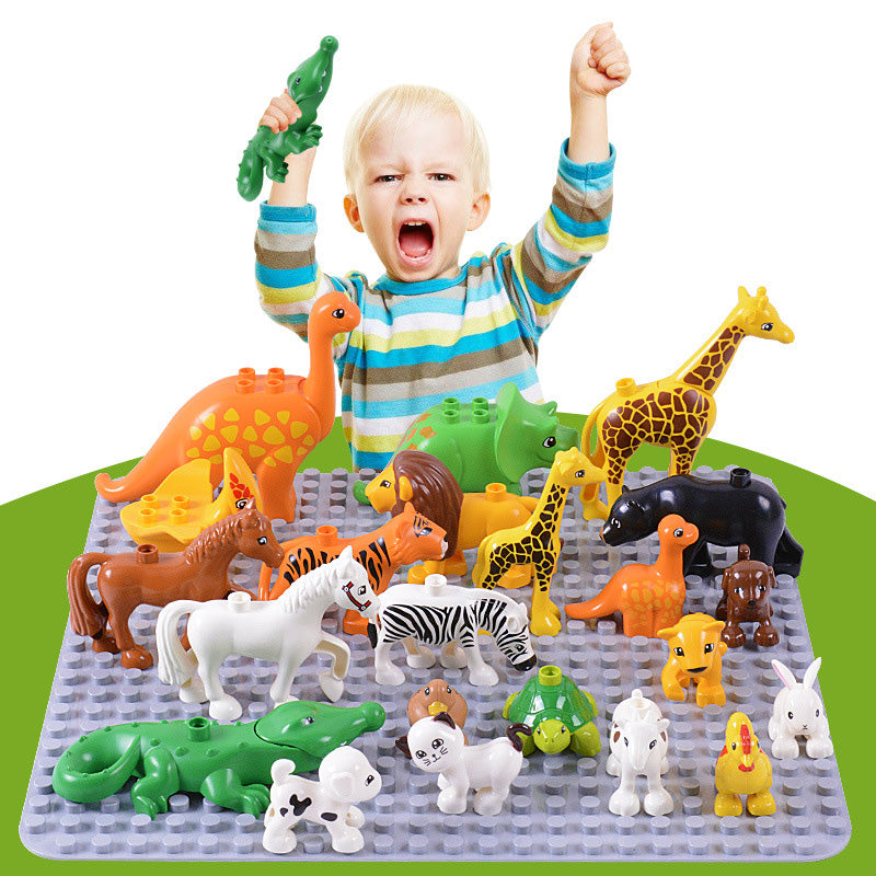 Duplos Animal Model Figures big Building Block Sets Elephant  kids educational toys for children compatible LegoINGlys duploe