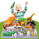 Duplos Animal Model Figures big Building Block Sets Elephant  kids educational toys for children compatible LegoINGlys duploe