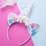 Girls Flower Cat Ears Cute Unicorn Headbands Children Headwear Photo Props Party Hair Hoop Hairbands Kids Hair Accessories