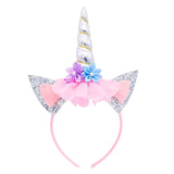 Girls Flower Cat Ears Cute Unicorn Headbands Children Headwear Photo Props Party Hair Hoop Hairbands Kids Hair Accessories