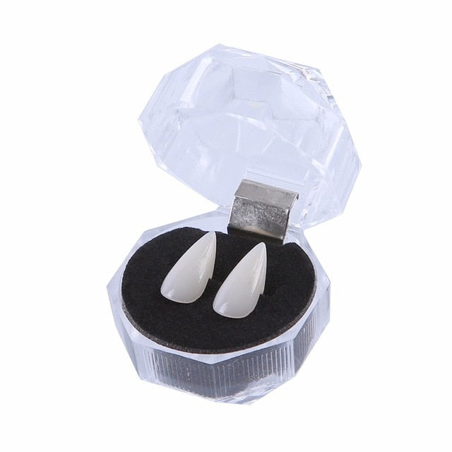 2pcs Cosplay Halloween Dentures Zombie Ghost Devil Werewolf Teeth Box Packed Prop Costume Party Vampire Teeth Fangs Kid Toy Gift