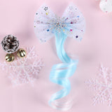Xugar Hair Accessories Hair Bows Hair Bands for Girls Mermaid Bowknot Scrunchie for Hair Tie Kids Long Braid Pigtails Headband