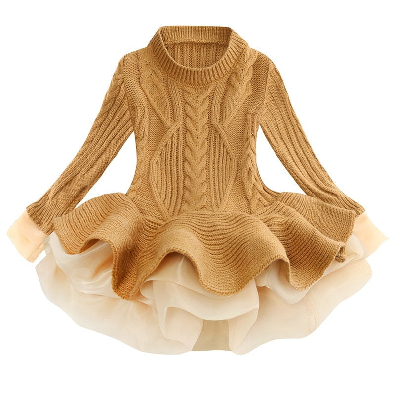 Toddler Girl Sweater Long Sleeve Princess Dress 2020 Autumn Winter Kids Dresses For Girls Party Dress Children Clothing vestidos