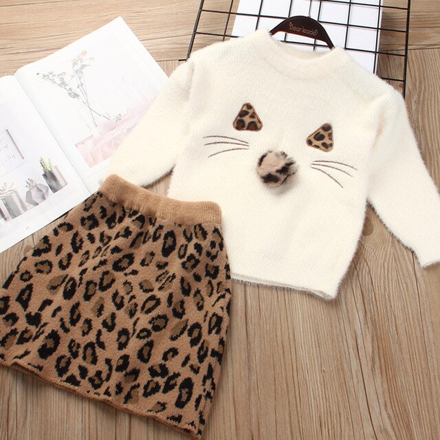 Baby Girls Dress 2019 Princess Dresses Autumn Winter Cartoon Sweater and A-Line Dress for Girl Kids Dress Cute Children Clothing