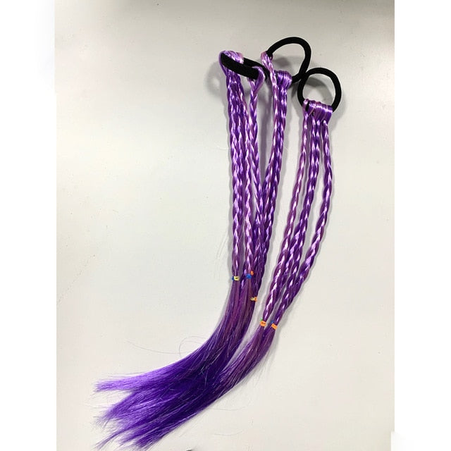 New Cute Girls Elastic Hair Rope Rubber Bands Braides Hair Accessories Wig Ponytail Hair Ring Kids Twist Braid Rope Hair Braider