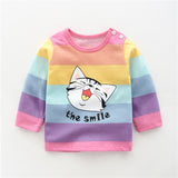 Unisex 6M-5T Autumn Winter Cotton T shirt Cartoon Long Sleeve Baby Boys Girls Tees Kids Children Casual Clothing O-Neck Clothes
