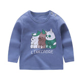 Unisex 6M-5T Autumn Winter Cotton T shirt Cartoon Long Sleeve Baby Boys Girls Tees Kids Children Casual Clothing O-Neck Clothes