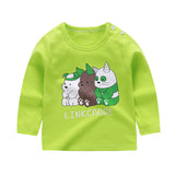 Unisex 6M-5T Autumn Winter Cotton T shirt Cartoon Long Sleeve Baby Boys Girls Tees Kids Children Casual Clothing O-Neck Clothes