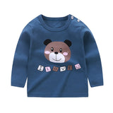 Unisex 6M-5T Autumn Winter Cotton T shirt Cartoon Long Sleeve Baby Boys Girls Tees Kids Children Casual Clothing O-Neck Clothes
