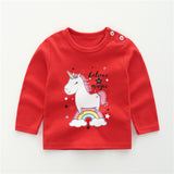 Unisex 6M-5T Autumn Winter Cotton T shirt Cartoon Long Sleeve Baby Boys Girls Tees Kids Children Casual Clothing O-Neck Clothes