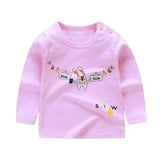 Unisex 6M-5T Autumn Winter Cotton T shirt Cartoon Long Sleeve Baby Boys Girls Tees Kids Children Casual Clothing O-Neck Clothes