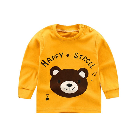 Unisex 6M-5T Autumn Winter Cotton T shirt Cartoon Long Sleeve Baby Boys Girls Tees Kids Children Casual Clothing O-Neck Clothes