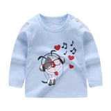 Unisex 6M-5T Autumn Winter Cotton T shirt Cartoon Long Sleeve Baby Boys Girls Tees Kids Children Casual Clothing O-Neck Clothes