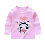 Unisex 6M-5T Autumn Winter Cotton T shirt Cartoon Long Sleeve Baby Boys Girls Tees Kids Children Casual Clothing O-Neck Clothes
