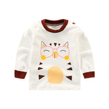 Unisex 6M-5T Autumn Winter Cotton T shirt Cartoon Long Sleeve Baby Boys Girls Tees Kids Children Casual Clothing O-Neck Clothes