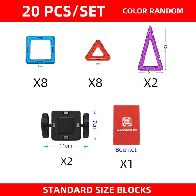Magnetic Construction Magnet Designer Big Size Building Blocks Set Educational Toys For Kids