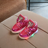 Fashion New Spring Autumn Children Glowing Sneakers Kids Shoes Chaussure Enfant Hello Kitty Girls Shoes With LED Light 21-30