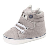 Baby Autumn Shoes Kid Boy Girl Fox Head Lace Cotton Cloth First Walker Anti-slip Soft Sole Toddler Sneaker 1 Pair