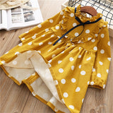 0-6 years girl dress 2019 spring cartoon casual full sleeves Dot kid children girls clothing princess dress pink yellow blue