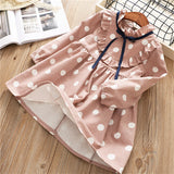 0-6 years girl dress 2019 spring cartoon casual full sleeves Dot kid children girls clothing princess dress pink yellow blue