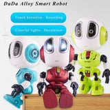 Smart Talking Robot Toy DIY Gesture Electronic Action Figure Toy Head Touch-Sensitive LED Light Alloy Robot Toys For Kids Gift