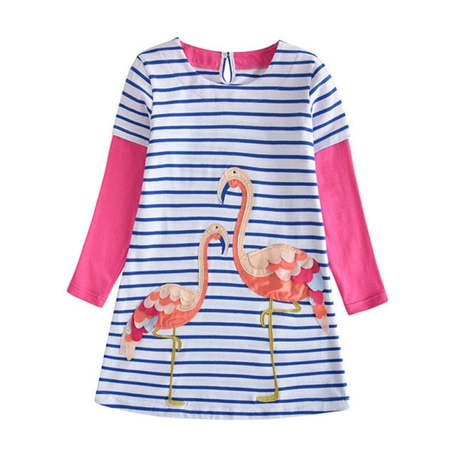 DXTON 2018 New Girls Dresses Long Sleeve Baby Girls Winter Dresses Kids Cotton Clothing Casual Dresses for 2-8 Years Children
