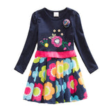 DXTON 2018 New Girls Dresses Long Sleeve Baby Girls Winter Dresses Kids Cotton Clothing Casual Dresses for 2-8 Years Children