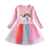 DXTON 2018 New Girls Dresses Long Sleeve Baby Girls Winter Dresses Kids Cotton Clothing Casual Dresses for 2-8 Years Children