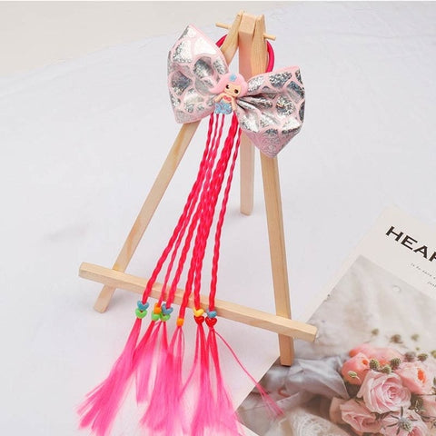 Xugar Hair Accessories Hair Bows Hair Bands for Girls Mermaid Bowknot Scrunchie for Hair Tie Kids Long Braid Pigtails Headband