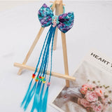 Xugar Hair Accessories Hair Bows Hair Bands for Girls Mermaid Bowknot Scrunchie for Hair Tie Kids Long Braid Pigtails Headband