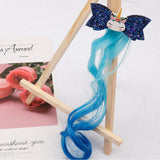 Xugar Hair Accessories Hair Bows Hair Bands for Girls Mermaid Bowknot Scrunchie for Hair Tie Kids Long Braid Pigtails Headband