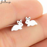 Jisensp Stainless Steel Ballet Earrings for Women Mickey Earing Fashion Tree of Life Stud Earring Girls Jewelry Kids Accessories