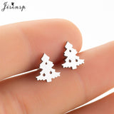 Jisensp Stainless Steel Ballet Earrings for Women Mickey Earing Fashion Tree of Life Stud Earring Girls Jewelry Kids Accessories