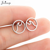 Jisensp Stainless Steel Ballet Earrings for Women Mickey Earing Fashion Tree of Life Stud Earring Girls Jewelry Kids Accessories