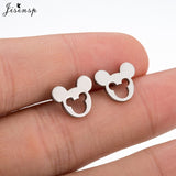 Jisensp Stainless Steel Ballet Earrings for Women Mickey Earing Fashion Tree of Life Stud Earring Girls Jewelry Kids Accessories