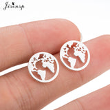 Jisensp Stainless Steel Ballet Earrings for Women Mickey Earing Fashion Tree of Life Stud Earring Girls Jewelry Kids Accessories