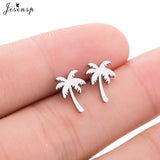 Jisensp Stainless Steel Ballet Earrings for Women Mickey Earing Fashion Tree of Life Stud Earring Girls Jewelry Kids Accessories