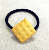 1pcs Cartoon Shape Scrunchy Girls Cute Simulated Biscuits Hair Clip Headbands Hair Tie Kids Hairclip Hair Band Hair Accessories