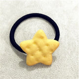 1pcs Cartoon Shape Scrunchy Girls Cute Simulated Biscuits Hair Clip Headbands Hair Tie Kids Hairclip Hair Band Hair Accessories