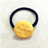 1pcs Cartoon Shape Scrunchy Girls Cute Simulated Biscuits Hair Clip Headbands Hair Tie Kids Hairclip Hair Band Hair Accessories
